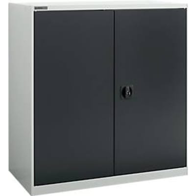 Draaideurkast Schäfer Shop Select MS-i 12409, plaatstaal, B 950 x D 400 x H 1215 mm, 3 OH, lichtgrijs/antracietgrijs, tot 150 kg