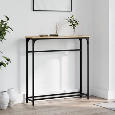vidaXL - Consoletafel - Sonoma - Eiken - 75x19,5x75 - cm - Bewerkt - Hout