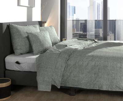 Zo! Home Lino - Dekbedovertrek - Eenpersoons - 140x200/220 cm + 1 kussensloop 60x70 cm - Army Green
