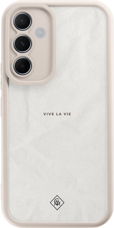 Casimoda® hoesje - Geschikt voor Samsung Galaxy A55 - Vive La Vie - Zwart TPU Backcover - Tekst - Grijs