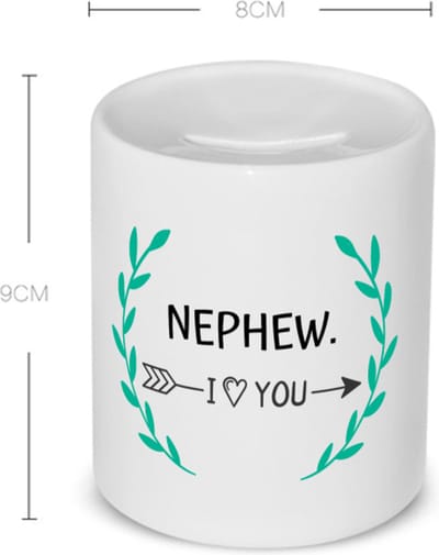 Akyol - nephew i love you Spaarpot - Neef - de liefste neef - verjaardag - cadeautje voor neef - neef artikelen - kado - geschenk - 350 ML inhoud