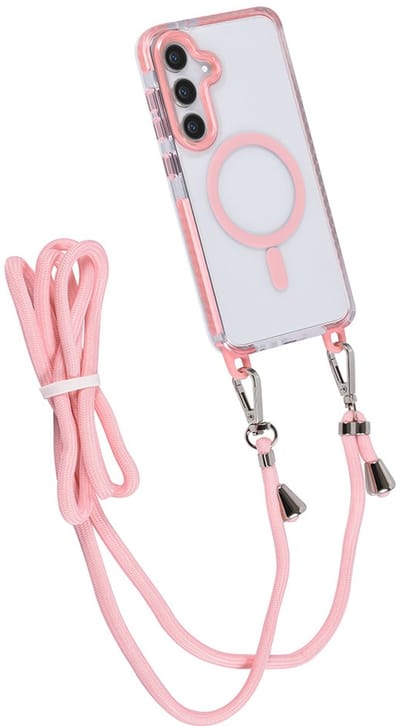 TUNIQ telefoonhoesje voor Samsung Galaxy S24 Plus - MagSafe backcover met koord - Roze