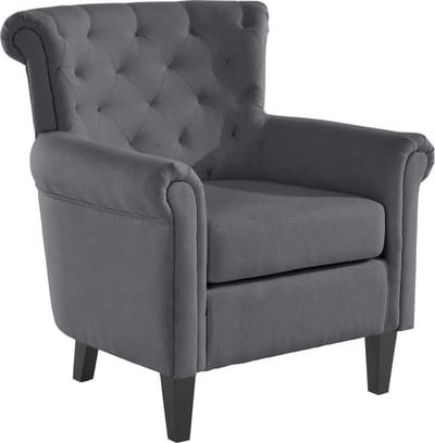 Cooper - Gestoffeerde Accent Stoel in Stof Grijs (92 x 82 x 80 cm)