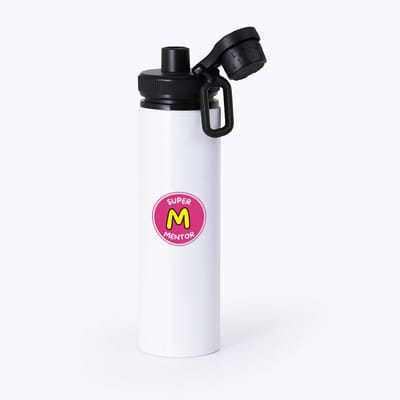 Hacebo® - Super mentor waterfles met draaidop zwart - Mentor - een mentor - school - verjaardagscadeau - afscheidscadeau - kado - gift - geschenk - water fles - 850ML