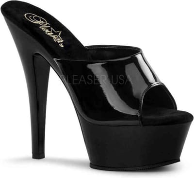 Pleaser - KISS201 Muiltjes - Paaldans schoenen - 35 Shoes - Zwart