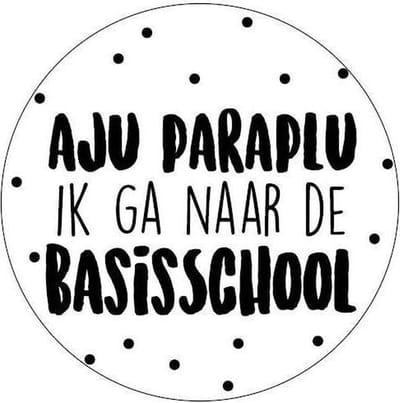 25x Cadeausticker Aju paraplu ik ga naar de basisschool - Sticker -Traktatie Basisschool - Wensetiket rond 40mm – Sluitsticker - 25 stuks cadeausticker - Afscheid basisschool - sticker verjaardag - Kinder traktatie - Traktatie Kinderdagverblijf