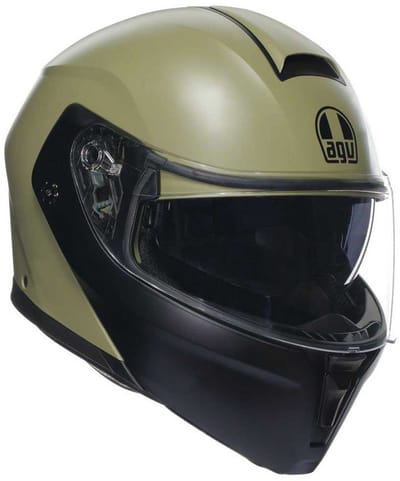 AGV Streetmodular E2206 Mplk Mono Matt Pastello Groen Zwart 010 Systeemhelm - Maat XL - Helm