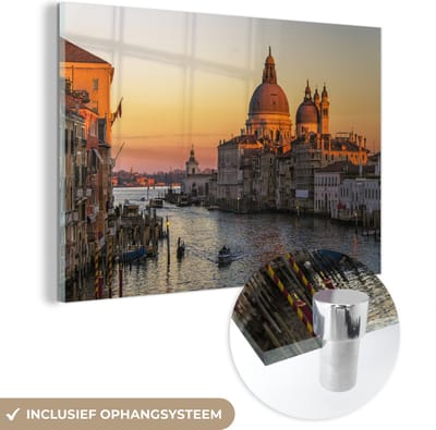 MuchoWow® Glasschilderij 60x40 cm - Schilderij acrylglas - Ventië - Italië - Kathedraal - Foto op glas - Schilderijen