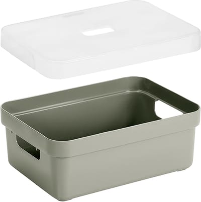 Sunware Opbergboxen met transparante deksel - 2x stuks - kastmanden - lichtgroen - 9 liter - kunststof - 35 x 25 x 12 cm - Opbergers