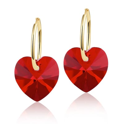 Montebello Oorbellen Alicia HG26 - Swarovski Hart - 925 Zilver Verguld - Ø14mm - 24mm