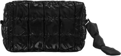 Padded Cosmetica Tas voor Reizen - Toilettas, Kleine Make-up Organizer en Buffer, Zwart, Waterdicht en Ruim Ontwerp