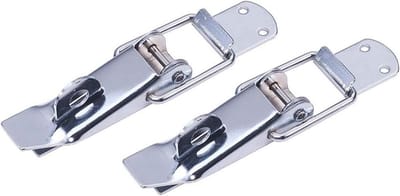 Tuimelsluiting Grendel - Klem Hasp - Kasten Sluiten - Met Hangslot Gat - 2 stuks - Zilverkleurig