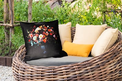 Sierkussen Buiten - Groot - Bloemen - Vaas - Boeket - 60x60 cm - Weerbestendig