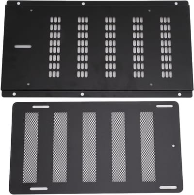Ventilatieafdekking Metaal - Kruipruimte Ventilatie - Luchtstroom Reguleren - Met Demper Scherm - 16x9 Inch Opening - Zwart