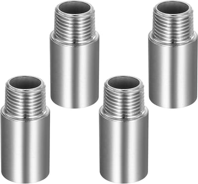 Pijpkoppelingen Roestvrij Staal - Verbindingsstukken Slang - Leidingen Aansluiten - Corrosiebestendig - 4 Stuks 1/2 Inch - Zilverkleurig