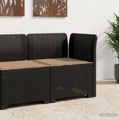 vidaXL - Eén-zits - Tuin - Sofa - met - Kussen - Rieten - Look - PP - Antraciet