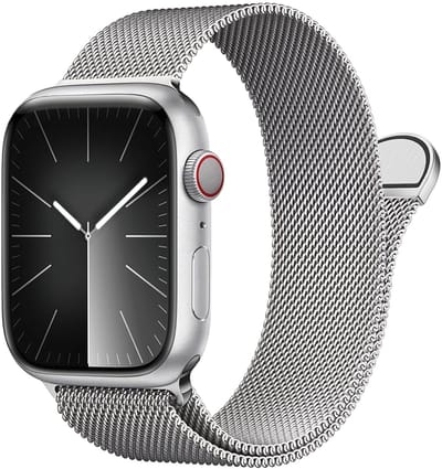 Stravo Milanese bandje - Zilver - Geschikt voor Apple Watch 46mm (Series 10/11), 45mm (Series 7/8/9), 44mm (Series 4/5/6, SE 1/2/3), 42mm (Series 1/2/3), 49mm (Ultra 1/2/3) - RVS Metaal Milanees Horlogebandje met magneetsluiting