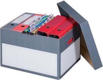 SMARTBOXPRO Archief/Transportkist S - 44x35x28cm - grijs - deksel