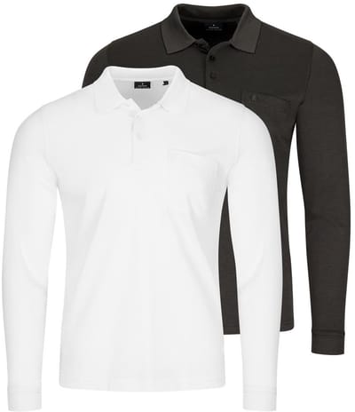 RAGMAN Heren poloshirt 2 pack Basic