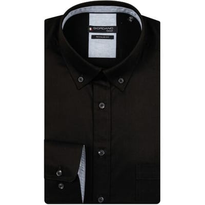 Giordano Overhemd Ivy Soft Washed Twill Uni Color Button-Down Navy / male