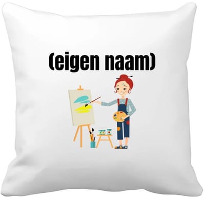 Akyol - kunstenares die schildert met eigen naam Kussen hoes - Kunst - kunstenaars/kunstenaressen - iemand die houdt van kunst of kunst maken - verjaardag - cadeau - kado - 40 bij 40 cm