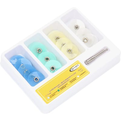 Boîte de 40 pièces Disques de Polissage Dentaire Disque de Polissage pour Dents Orales en Résine Accessoire de Dentiste white