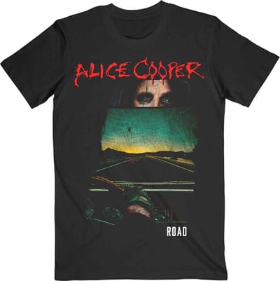 Alice Cooper - Road Cover Tracklist Heren T-shirt - S - Zwart