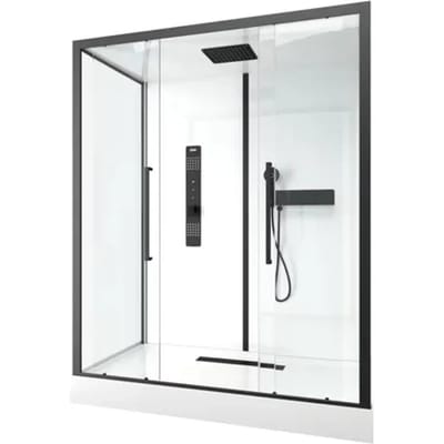 Aurlane Douchecabine Indus2 Xxl - Rechthoek - 85x160x215cm - Zwart/wit
