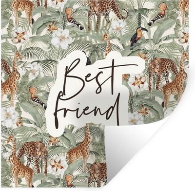 Muurstickers - Sticker Folie - Quotes- Best friend - Vrienden - Spreuken - BFF - 100x100 cm - Plakfolie - Muurstickers Kinderkamer - Zelfklevend Behang XXL - Zelfklevend behangpapier - Stickerfolie