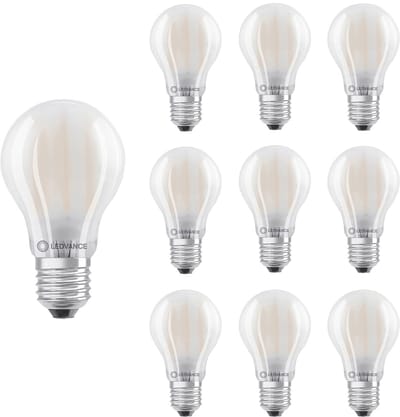 Ledvance LED Filament Lamp A60 E27 - 6.5W 806lm 4000K 230V - Mat Glas - Ø60mm - Geschikt voor kantoor, hotels, algemene verlichting - 10 stuks