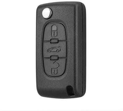 TLVX Sterke Autosleutel Behuizing Geschikt voor Peugeot en Citroën / Sleutelbaard HU83 / Sleutelcode CE0536 / Ter vervanging van Originele Sleutel behuizing / afstandsbediening Auto / 3 knops / Achterklep knop / 3 knoppen / 1 stuks