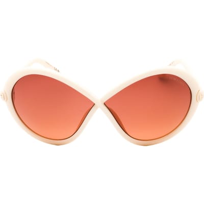 Tom Ford Gradient Bordeaux Lenzen Ivoor Montuur Zonnebril