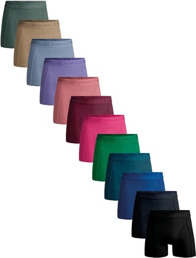 Boxershorts Heren - Ondergoed Katoen - Dagelijks Draagcomfort - Verzorgde Afwerking - Multipack 12 - Effene Kleuren