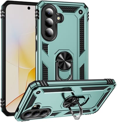 Coverup Hoesje - Geschikt voor Samsung Galaxy A57 Hoesje - Coverup Armor Ring Kickstand Back Cover - Mintgroen