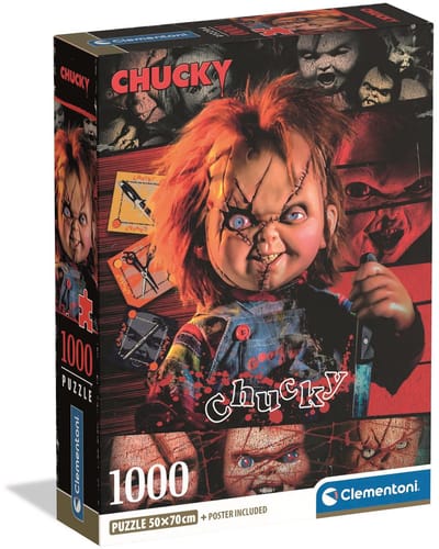 Clementoni - Puzzel - 1000 Stukjes - Chucky - Horror thema - Met poster - Puzzel Voor Volwassenen