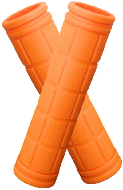 Fietshandvatten - Rubberen handvatten - Fietsstuurgrepen - 115 x 22 mm - Grip fiets - Anti-slip - Stuur handvatten vervangen - 1 paar - Oranje - Normale fiets/MTB/BMX/Stadsfiets/Scooter/Step - Jonyx