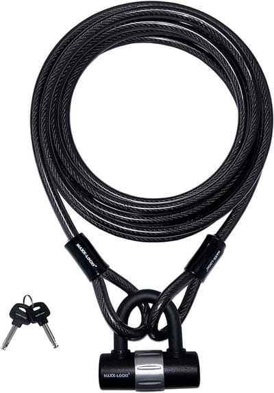 Maxx-Locks Oban Kabelslot 5 meter - Staalkabel met Lussen en Slot - Bootslot - Ook Geschikt voor Tuinmeubel of Terras - 12 mm