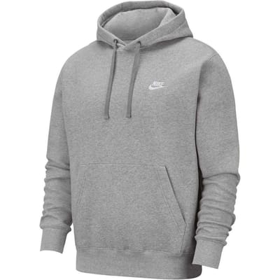 Nike Unisex Sportkleding Club Hoodie voor volwassenen (Donkergrijze heide/gematteerd zilver/wit)