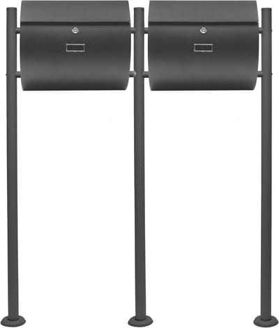 Brievenbussen Set Dubbel - Wandbrievenbus Set - Post Ontvangen - Tijdloos Elegant Design - 120x95x100 cm - Antraciet
