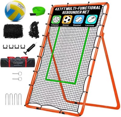 Verstelbaar Trainingsnet Rebounder voor Volleybal, Honkbal en Lacrosse - Inclusief Bal en Draagtas