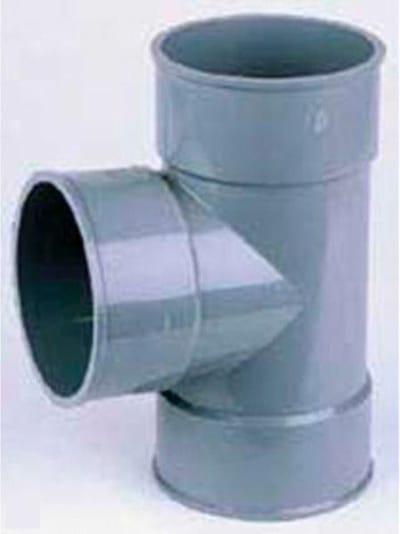PVC Mof T-stuk 90° LIJM 90-110 - Voor Rioolbuis : 110 mm