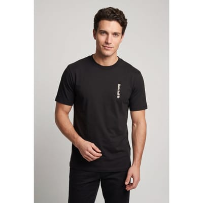 Timberland Short Sleeve ''oval Logo'' Graphic Tee Black Taglia: L | T-shirt stampate Outlet | Uomo | Nero