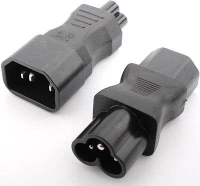 Stekkeradapter voor waterkoker en laptop, 2 stuks, 250V, 10A, 3-pins stekker.
