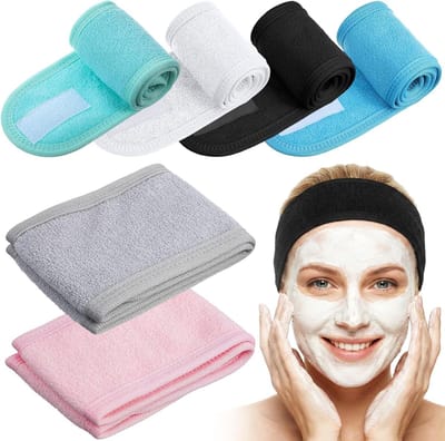 Set van 6 Verstelbare Gezichtsbanden voor Vrouwen - Ideaal voor Makeup, Gezichtsreiniging en Skincare, Perfecte Cadeaus voor Vrouwen en Meisjes