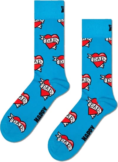 Happy Socks I Love Dad Sock - unisex sokken - turquoise - Unisex - Maat: 36 - 40