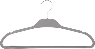 Set van 5x stuks kunststof/rubber kledinghangers grijs 45 x 24 cm - Kledingkast hangers/kleerhangers