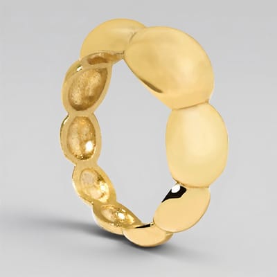 Cavill - Zilveren Ring - 925 Sterling Zilver Verguld - Elegante Minimaal Gouden Damesring - Tijdloze Stijl - 20x19 mm - Lichtgewicht ca 3 gram