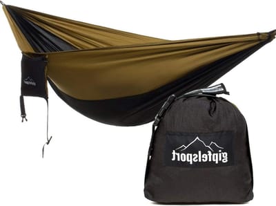 Ultralichte hangmat voor buiten - reishangmat met bevestigingsmateriaal - ademend en ruimtebesparend - draagkracht tot 250 kg - inclusief premium karabijnhaken