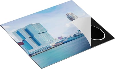 Chefcare Inductie Beschermer Rotterdamse Skyline aan het Water - 60x50 cm - Afdekplaat Inductie - Kookplaat Beschermer - Inductie Mat