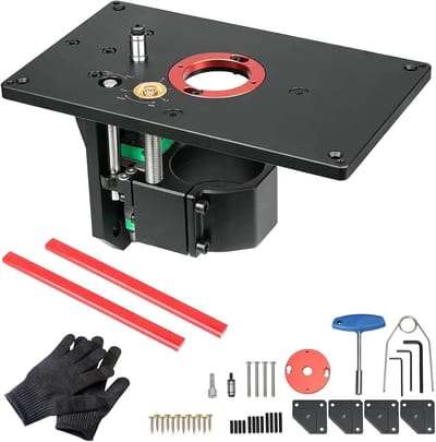 Heftafel Freesmachine - Router lift - Precisie frezen - CNC Aluminium - 30.5x12x5.5 cm - Zilver